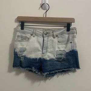 2 toned denim shorts